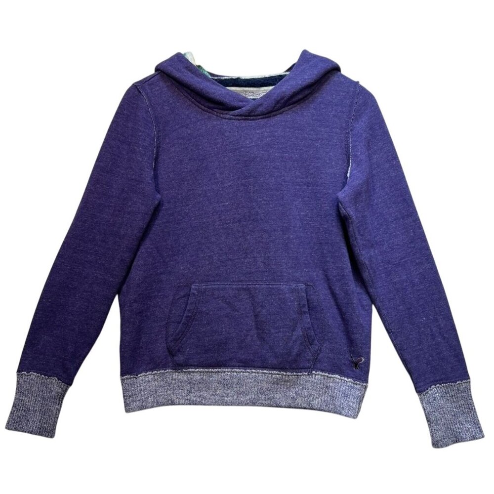 American Eagle Women's Cotton Pullover Hooded Sweater Size M Bluish Purple